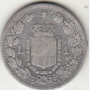 1886 Lire 1 Argento Moneta Zecca Roma circolata Umberto I